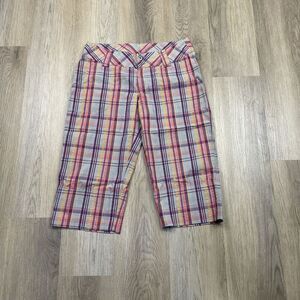 Patagonia Pants Womens 8 Plaid Cropped Organic Cotton Blend Outdoor Casual